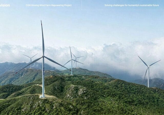 Envision Energy’nin Çin’in Guangdong bölgesindeki repowering projesinde kullanılan EN-182/8.0 MW rüzgar türbinleri