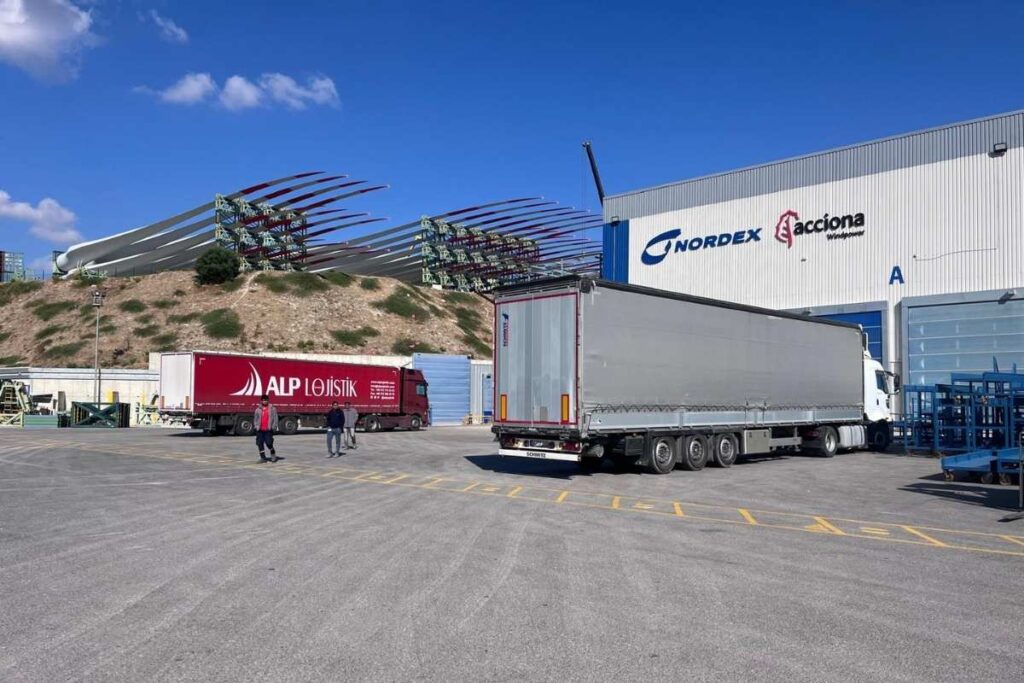 Nordex’in Menemen fabrikası önünden bir görünüm.